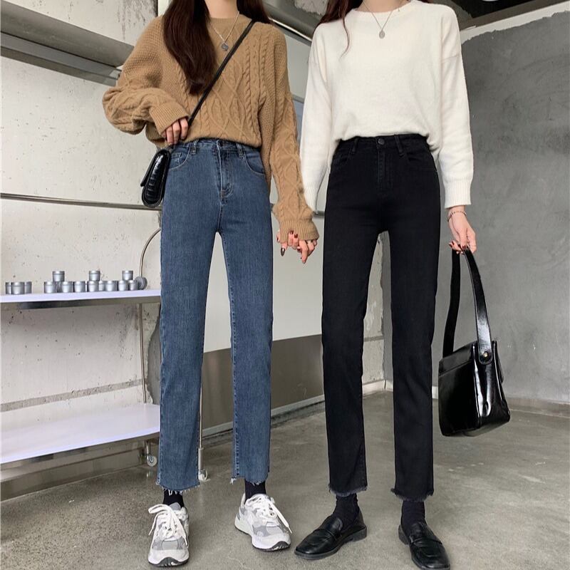ジーンズ スプリングハイウェストウェストスリムスタイルロングパンツ 春物 YY-ファッション71938031405