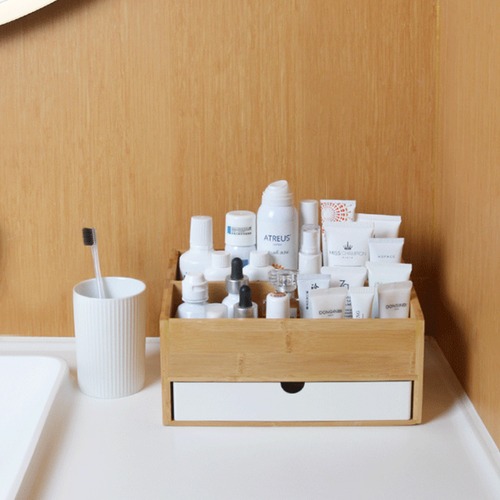 収納 収納ボックス デスクトップ 卓上 引き出し 仕切り付き ジュエリー アロマ ヘアバンド 小物 スキンケア 化粧品 コスメ アクセサリー ナチュラル シンプル ミニマリスト 一人暮らし