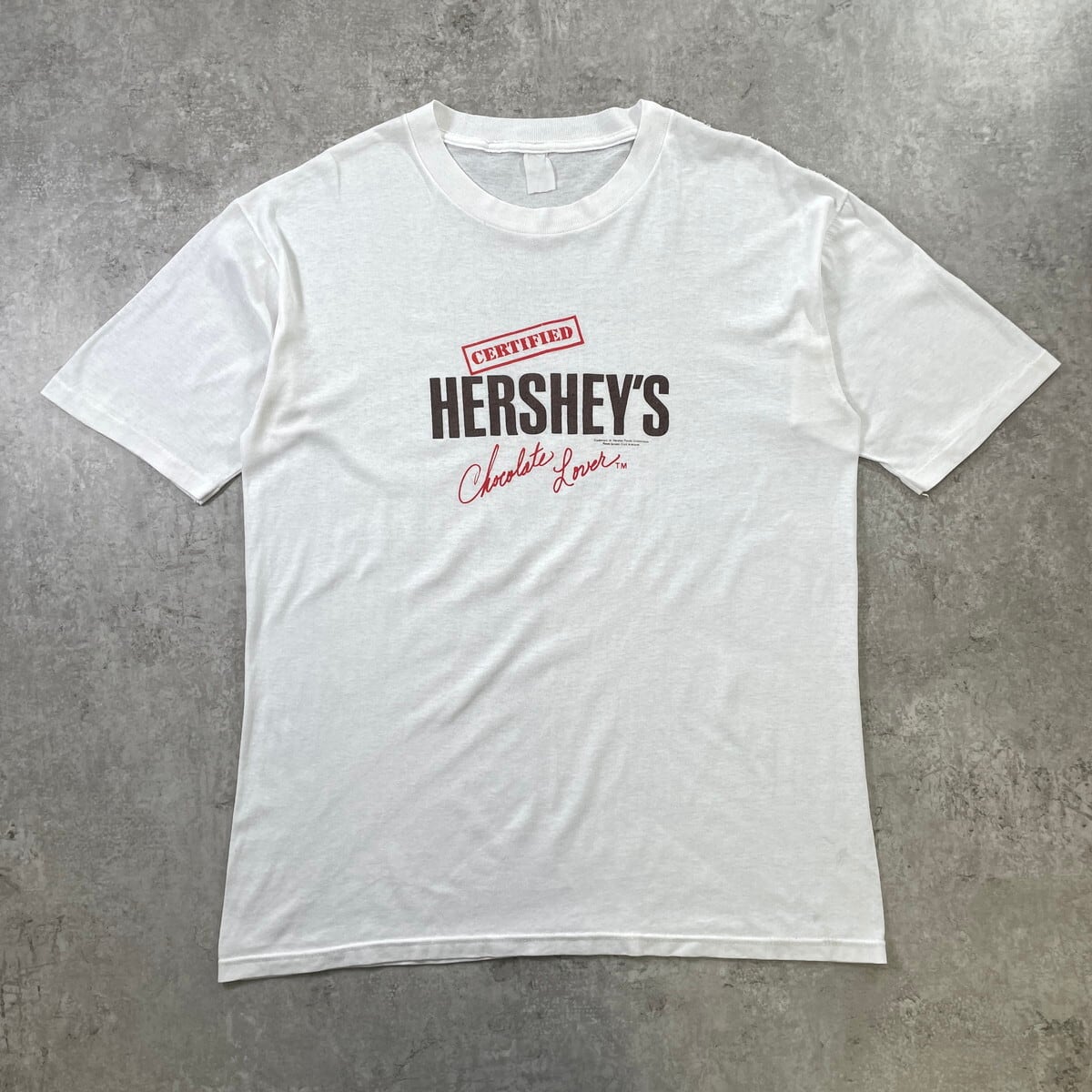 90s USA製ヴィンテージ　シングルステッチ　ハーシーズ　企業ロゴTシャツ 80年代 HERSHEY'S ハーシーズ 企業ロゴプリントTシャツ メンズL相当