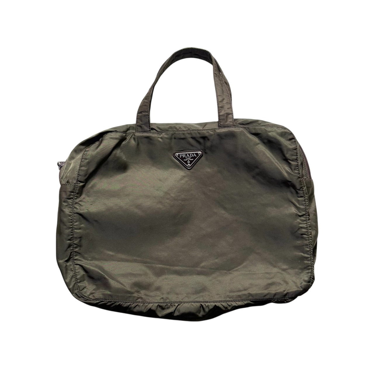 PRADA khaki nylon briefcase