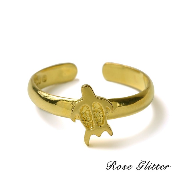 トゥリング ハワイアンジュエリー ピンキーリング 指輪 イエローゴールド 14k 安い シルバー925 かわいい 足 指 プルメリア ホヌ フラワー 花 プレゼント Hawaiian Rose Glitter ハワイアンジュエリー リング ネックレス 通販
