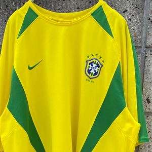 【Lサイズ程】NIKE ブラジル代表 2002W杯モデル 古着 レプリカ ゲームシャツ
