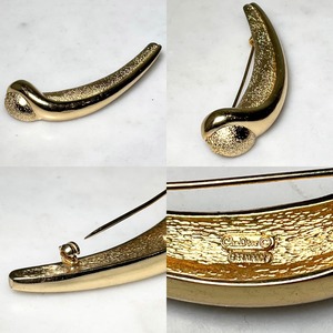 CHRISTIAN DIOR gold color metal brooch