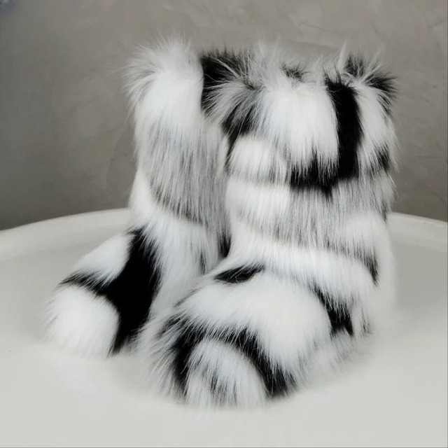 Faux fur statement boots【5color】 C1275