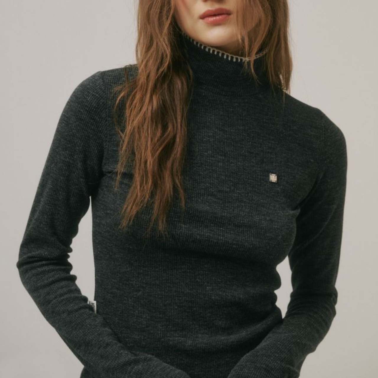 Stitch Rib Knit High Neck【2color】 T3580