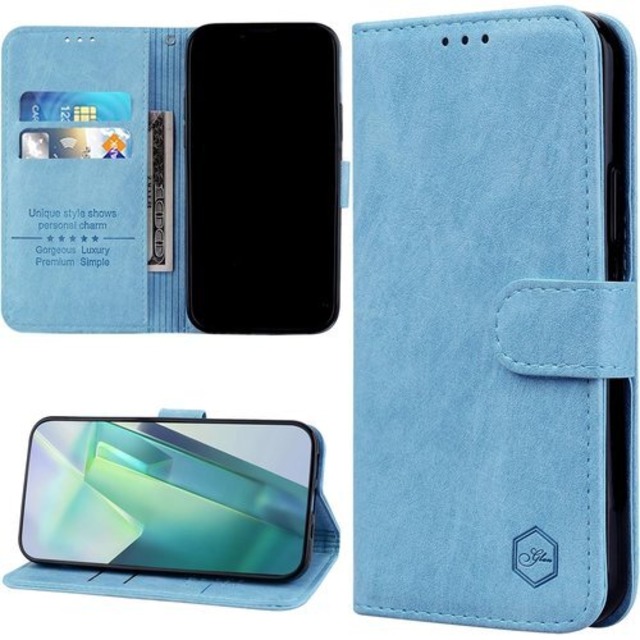 Tdcqssrs AQUOS Wish2 ケース 手帳型 aquos wish ケース PUレザー SHG06 A104SH A204SH SH-51C ケース 財布型 カード収納 アクオスwish2ケース スタンド機能 Aquos wish スマホケース 薄型 軽量 肌触り良い wish2 カバー 全面保護 マグネット式 耐衝撃 SH-M20 ケース おしゃれ 人気 贈り物 ライトブルー 2363