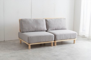 【3点セット】Ricordo ファブリックローソファ2脚+オットマン1脚