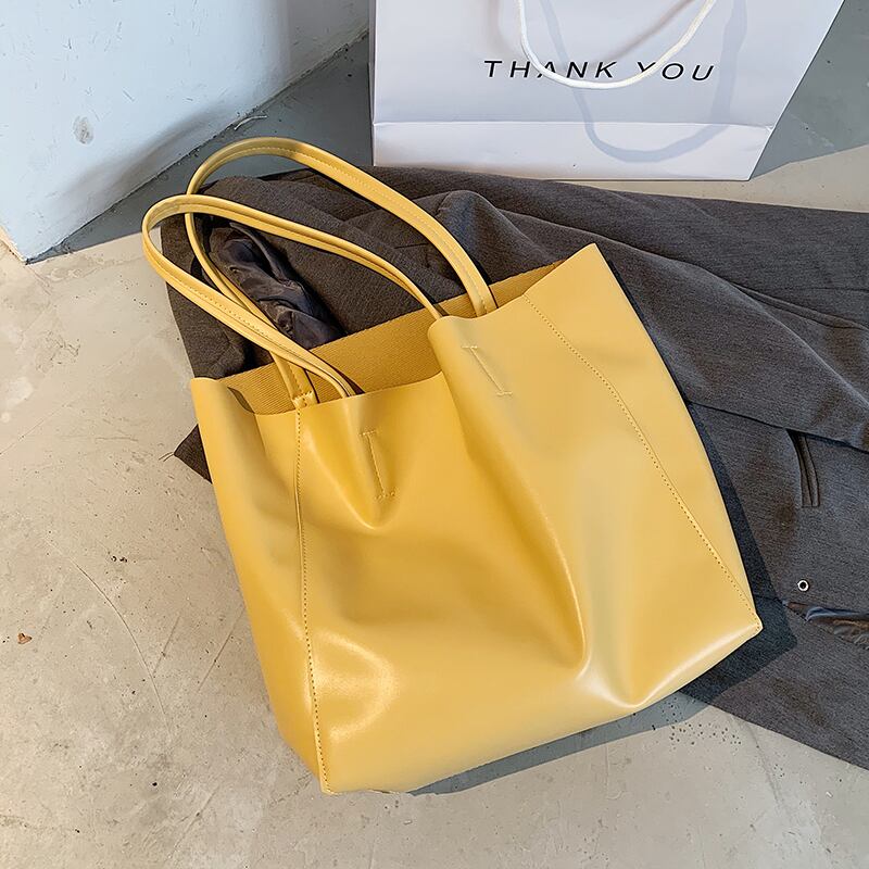 シンプルなビッグバッグ女性2020人気の新しい流行のファッションカジュアル大容量ショルダーバッグネットレッドワイルドトートバッグ 手作りハンドバック49666686211