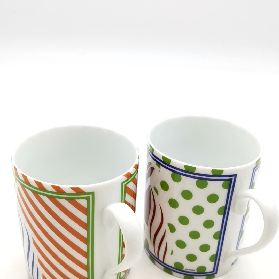 エルメス マグカップ QUADRIGE POP クアドリカ グリーン 陶磁器 3 