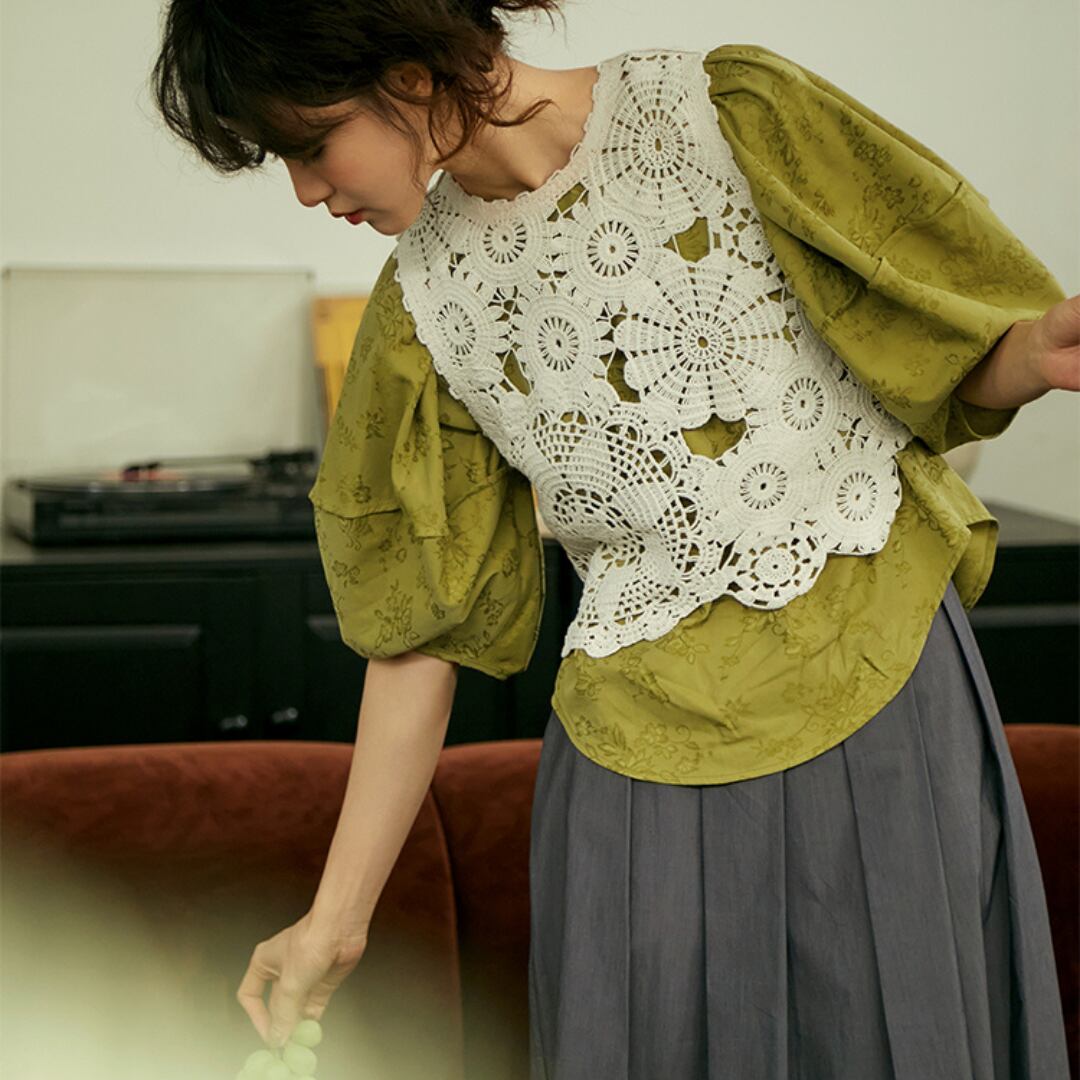 コットンレースジレ M0238