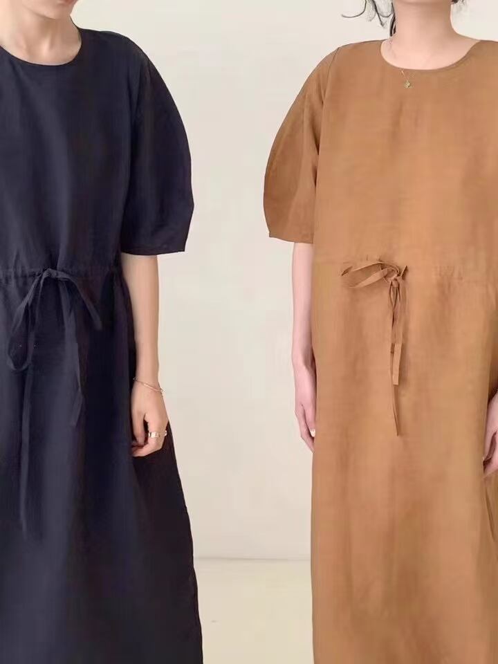 ウエストドロスト コットンワンピース   ASF-212010-1039