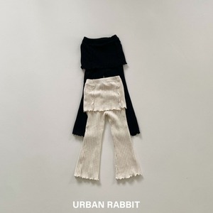 【urbanrabbit】ニットスカートブーツカットパンツ ブラック 90~130cm 240832