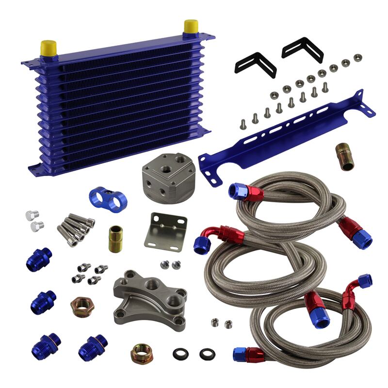 汎用 オイルクーラー AN10 10段キット★s13/s14/s15 sr20det w4 | 汎用AN10 50mm 10段型 オイルクーラーキット 電動ファン付き
