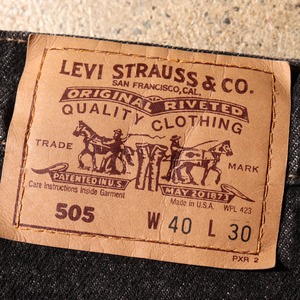 極美品 40×30 Levi’s 505 先染め USA ブラックデニムパンツ