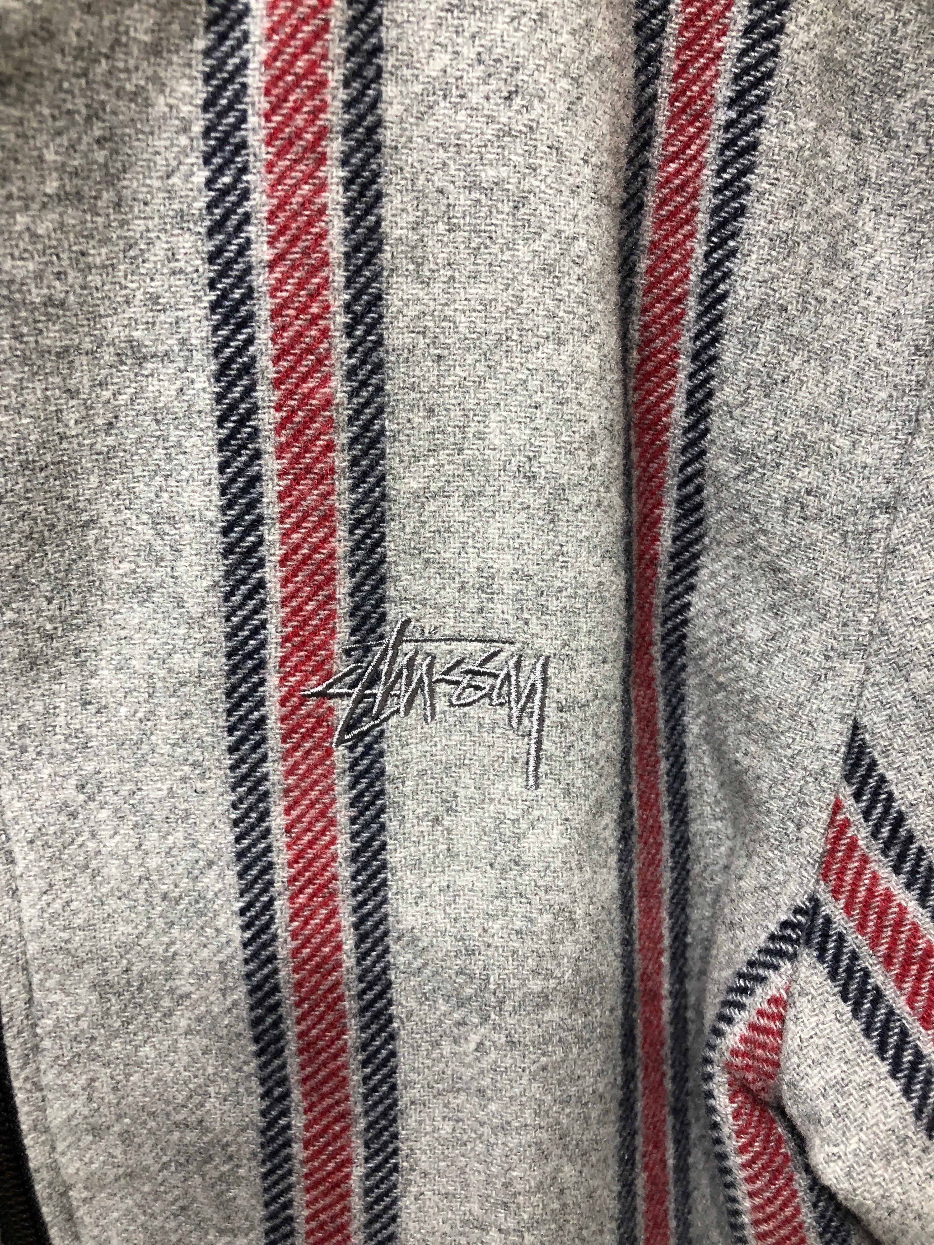 020221● STUSSY Wool Stripe Bomber Jacket