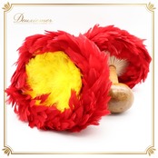 フラダンス ウリウリ マラカス 小物 レッド系 楽器 一体型 赤 黄 茶 羽根 鮮やか 舞台 イベント ステージ 民族舞踏  ダンス小物 イエロー系 ブラウン系