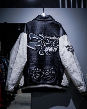【add (C) vintage】“SOUTH POLE” Logo Wappen Leather Stadium Jacket