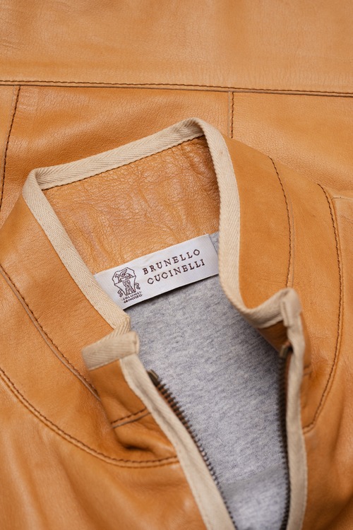 [2010s] "BRUNELLO CUCINELLI" Aniline Finished Calfskin Vest (Made in Italy)