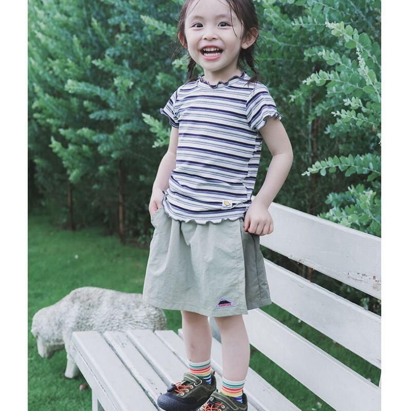 【2025夏】女の子 キャンプ風 ワークスカート 速乾 ナイロン99% 日系 アウトドア ショートパンツ