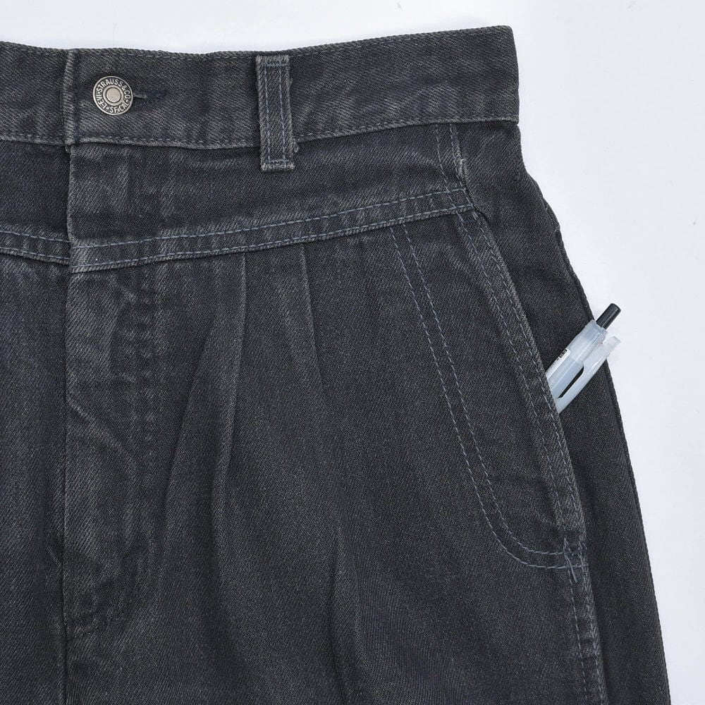 80s アメリカ製 Levi's misses リーバイス ブラックデニム 2タック