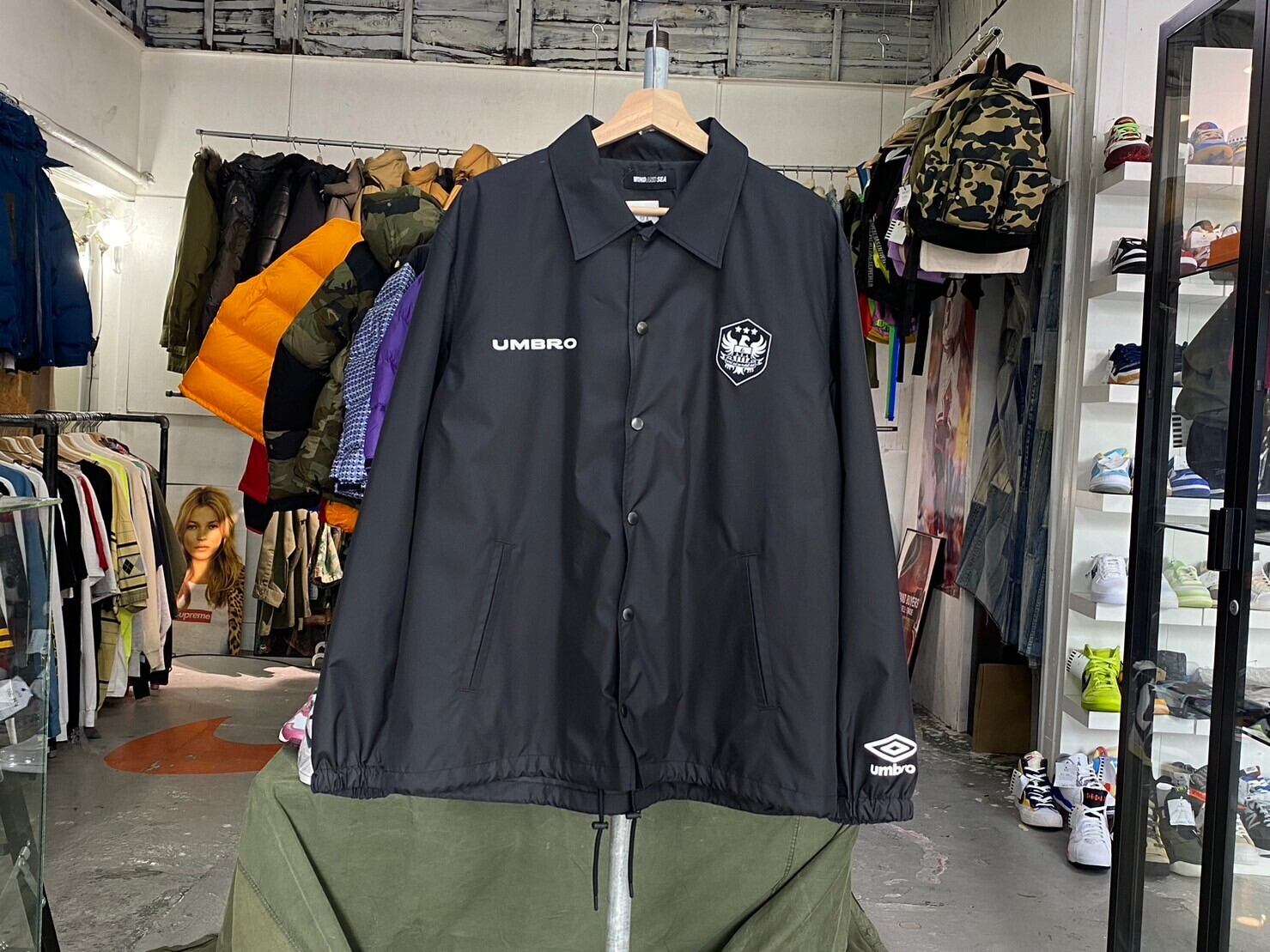 WIND AND SEA × UMBRO COACH JACKET BLACK MEDIUM WDS-C-UMB-23-Q3-01 