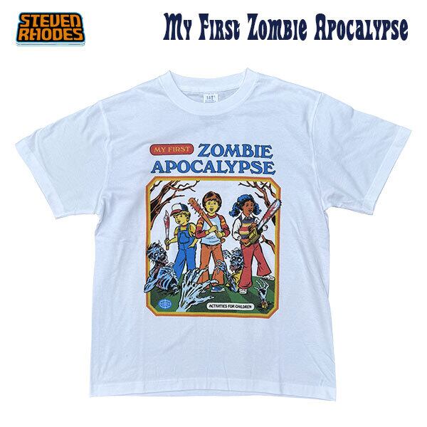 Steven Rhodes T-shirts My First Zombie Apocalypse スティーブン・ローズ 半袖Tシャツ ユニセックス レトロ UNITE