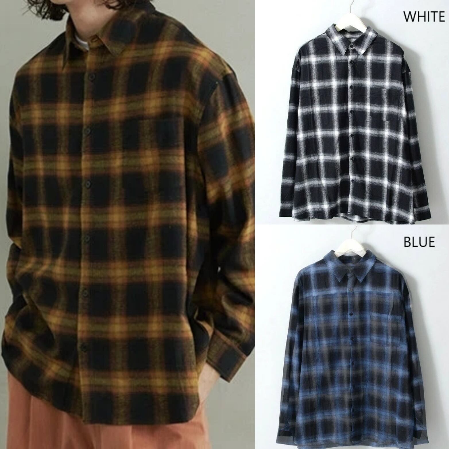 revo.オンブレーチェックシャツ