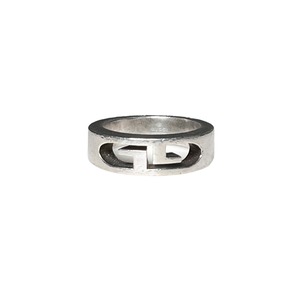GUCCI silver cut work "GG" ring