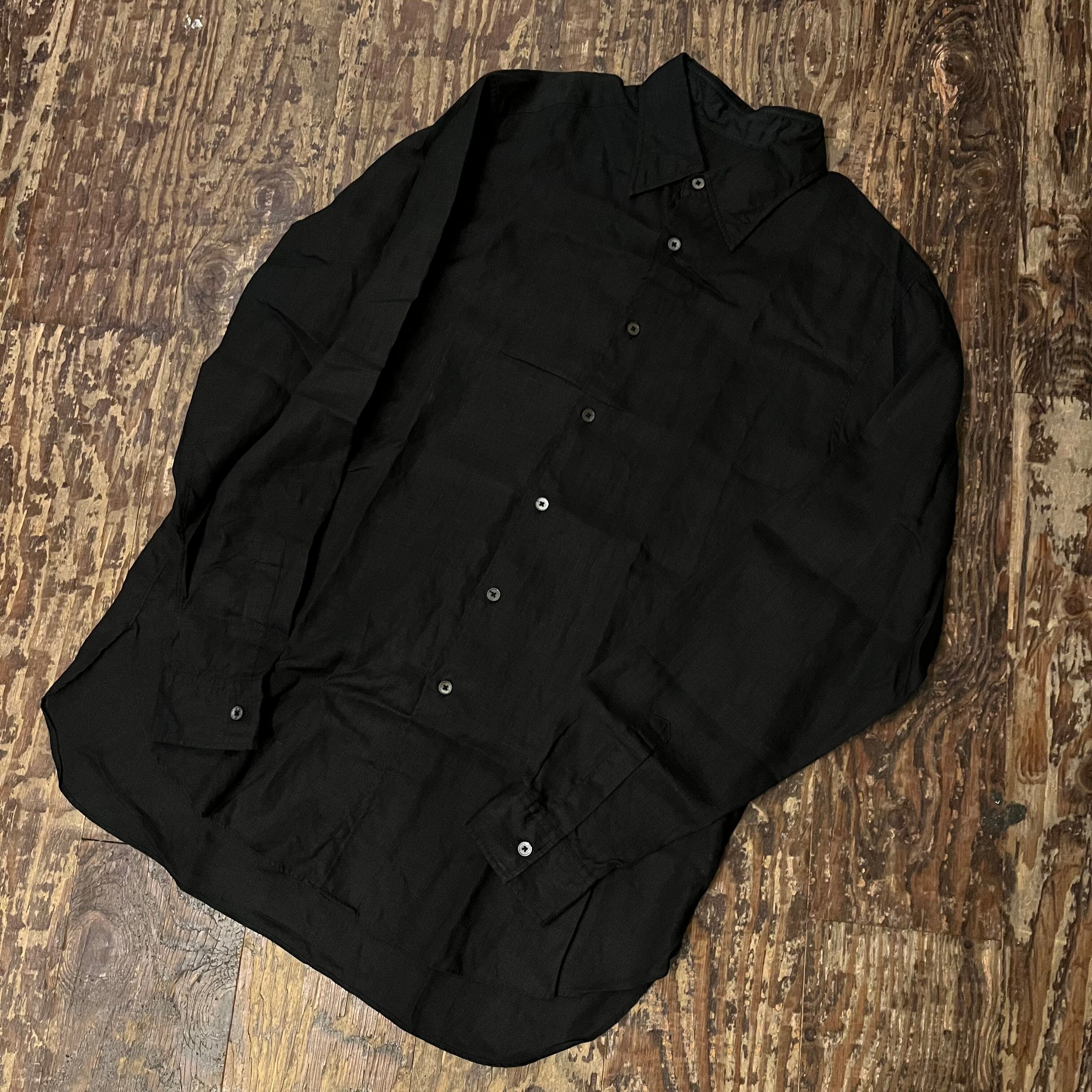 SHINYA official シンヤオフィシャル 長袖リネンシャツ size3 ブラック 