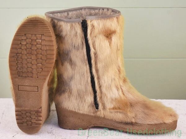 ビンテージエスキモーブーツアザラシ毛カワイイ茶ブラウンレディース