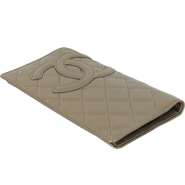 Used CHANEL シャネル 二つ折り長財布 マトラッセ カンボン コットン