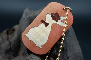 【桃色の象牙肌】 ピンクアイボリー ドッグタグ 象嵌  三月ウサギ