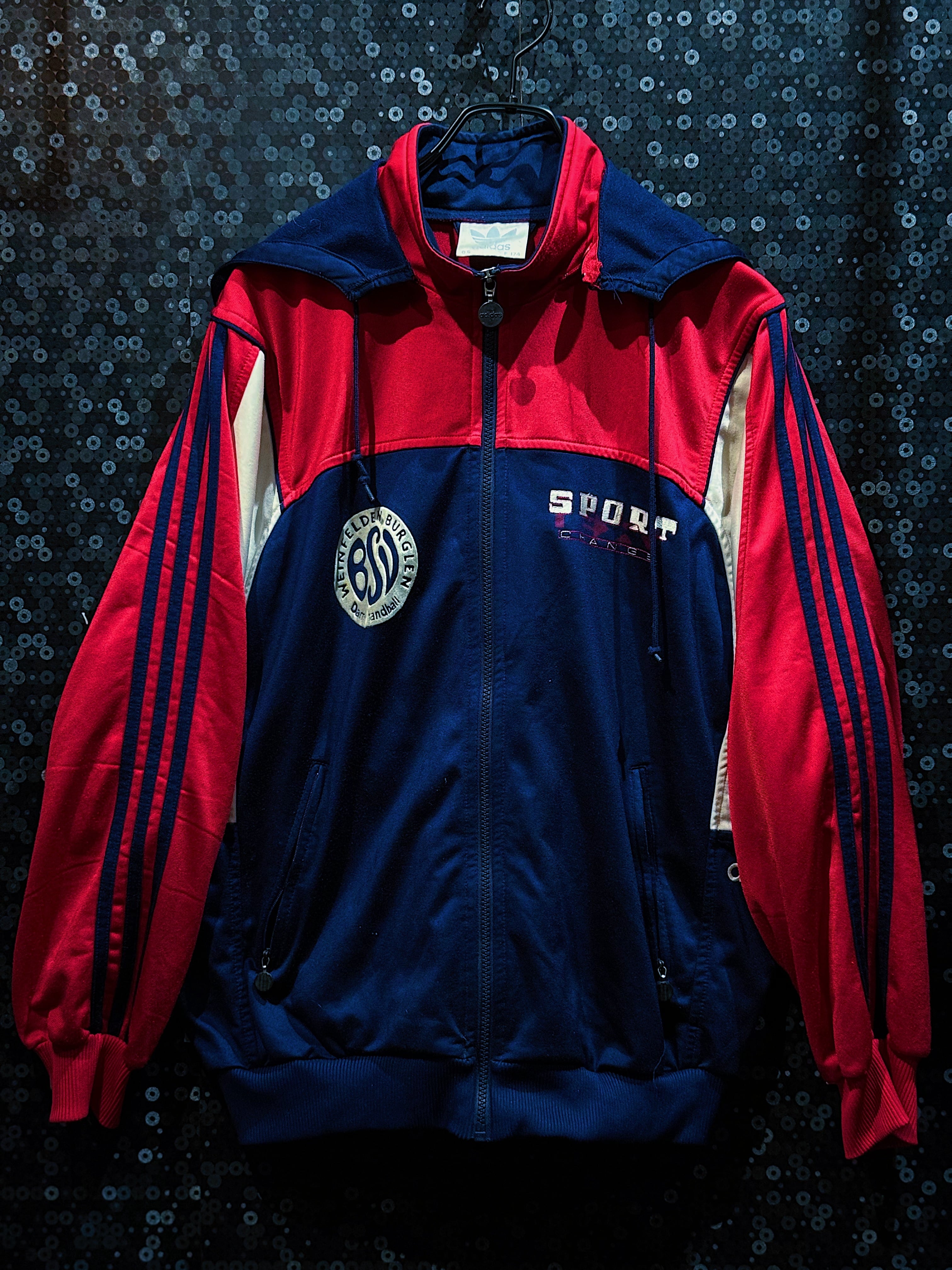 【ÆIEM】"adidas" 80's Detachable Hoodie Gimmick Color switching Design Euro Vintage Loose Track Jacket