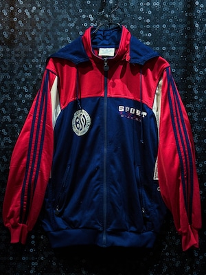 【ÆIEM】"adidas" 80's Detachable Hoodie Gimmick Color switching Design Euro Vintage Loose Track Jacket
