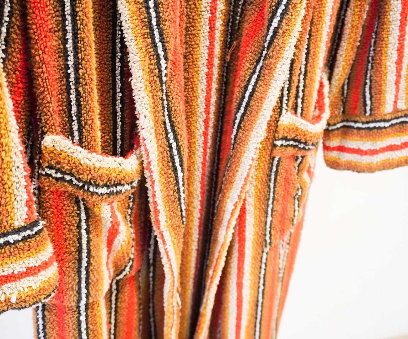 70's multi stripe pile gown RD / ヴィンテージ マルチストライプ