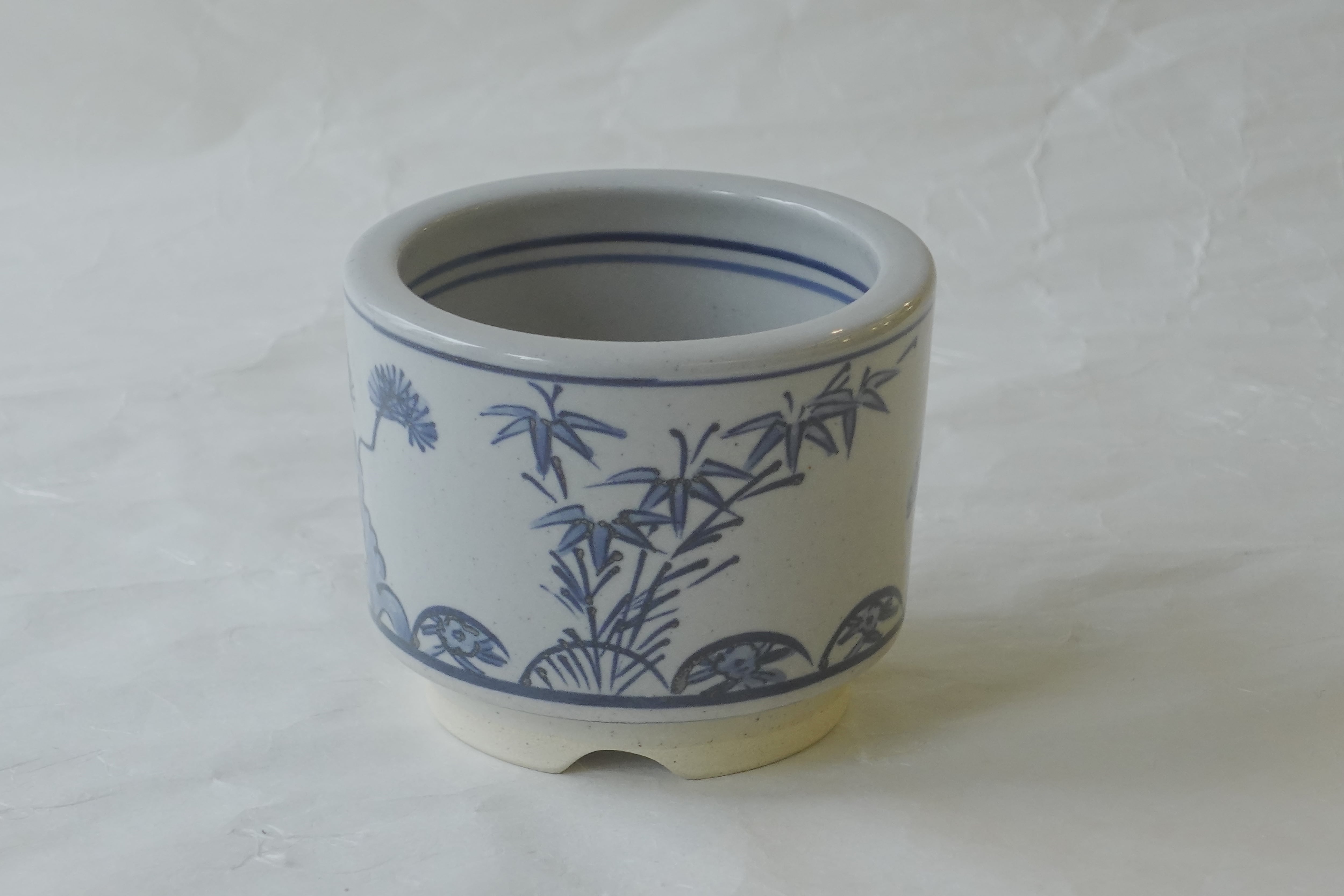 火八 陶器製茶器 木箱付き 膳所（ぜぜ）焼 火入れ 松竹梅 染付 | 小林漆陶