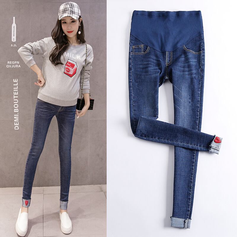 【新作】【送料無料】 2019オータムウエスト妊婦ベリージーンズOLレディペンシルパンツマタニティデニムパンツスリム裾 秋物 会社 学校 通勤や通学にも AL expec34045116581