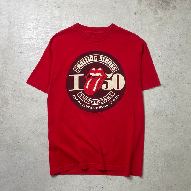 00年代 The Rolling Stones ローリングストーンズ バンドTシャツ バンT 50周年 メンズM 古着 00s 2012 Y2K コピーライト リップタン 赤色【Tシャツ】/レッド