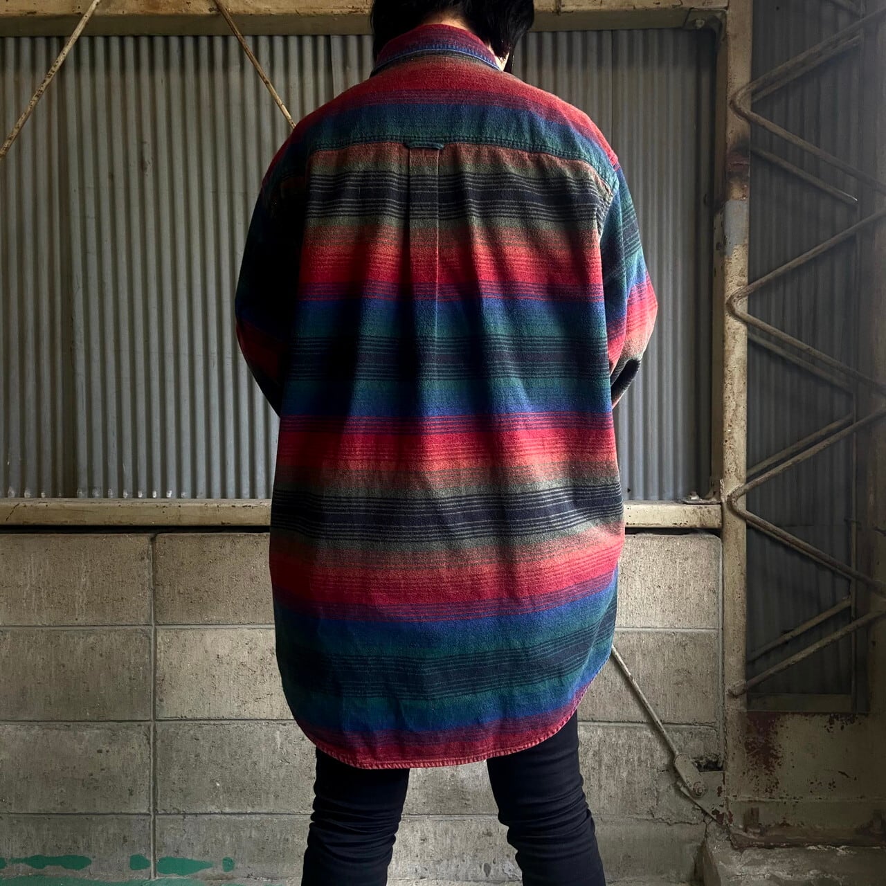 ビッグサイズ WOOLRICH ウールリッチ ネイティブボーダー柄 フランネル 