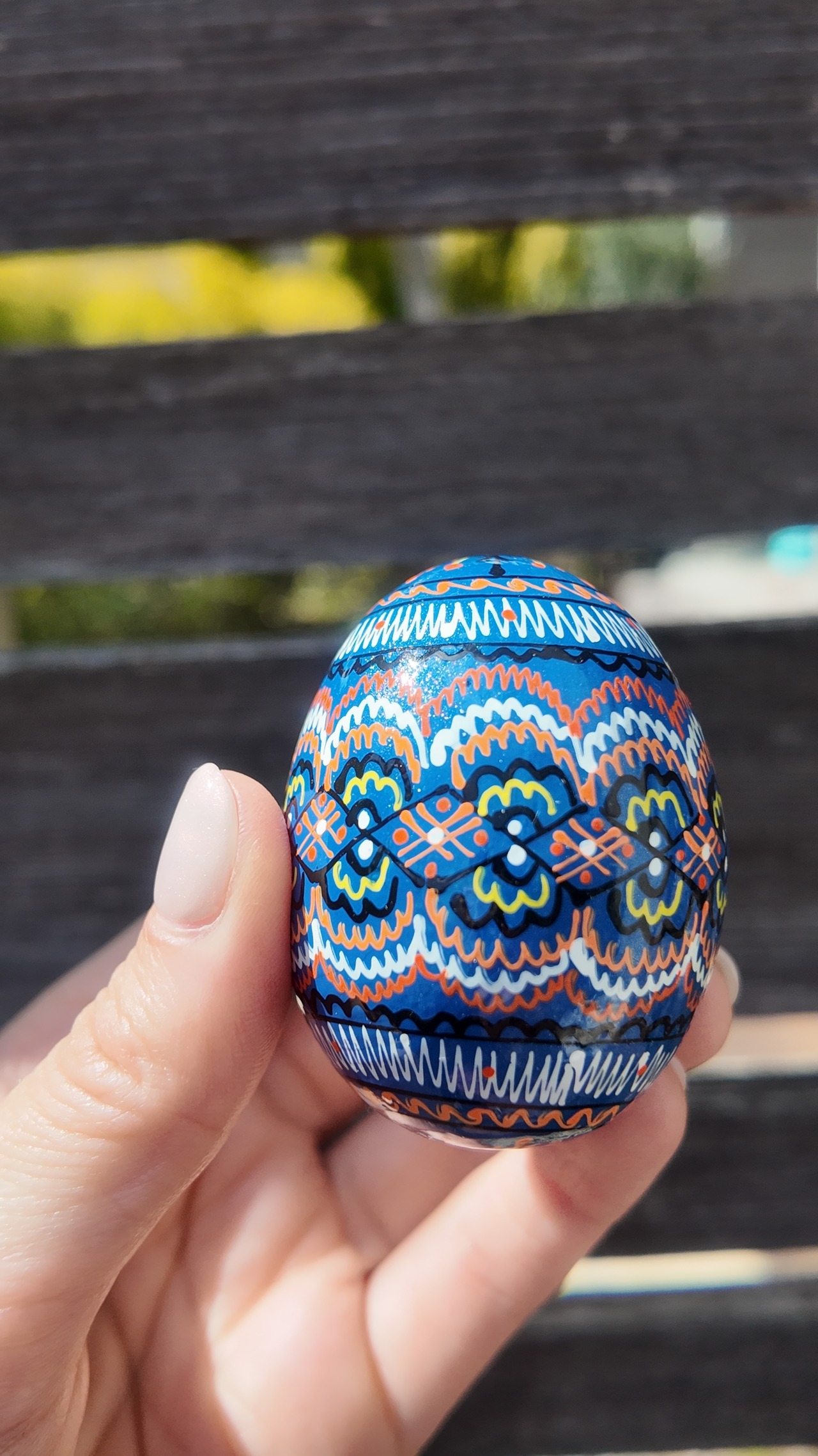 装飾用木製プィサンカ（イースターエッグ）with stand　コロミヤモデル - 4