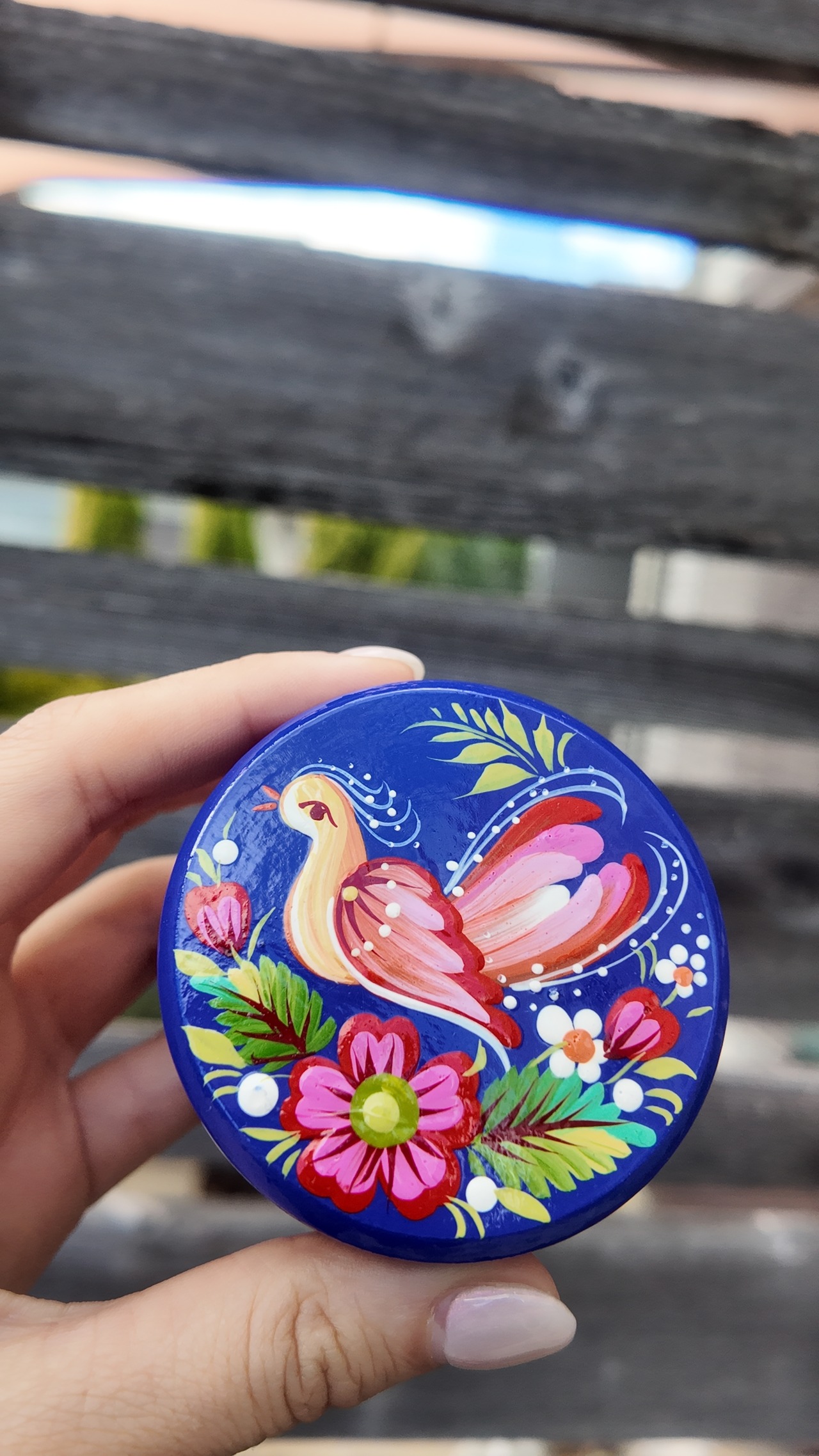 ペトリキウカ塗り　木製小物入れ・ジュエリーボックス（ティモシェンコ作）ウクライナ製 - 5