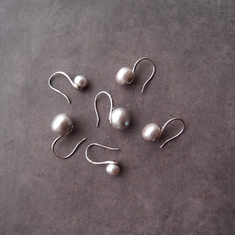 All Blue Pearl earrings mediumシルバーピアス All Blue Pearl