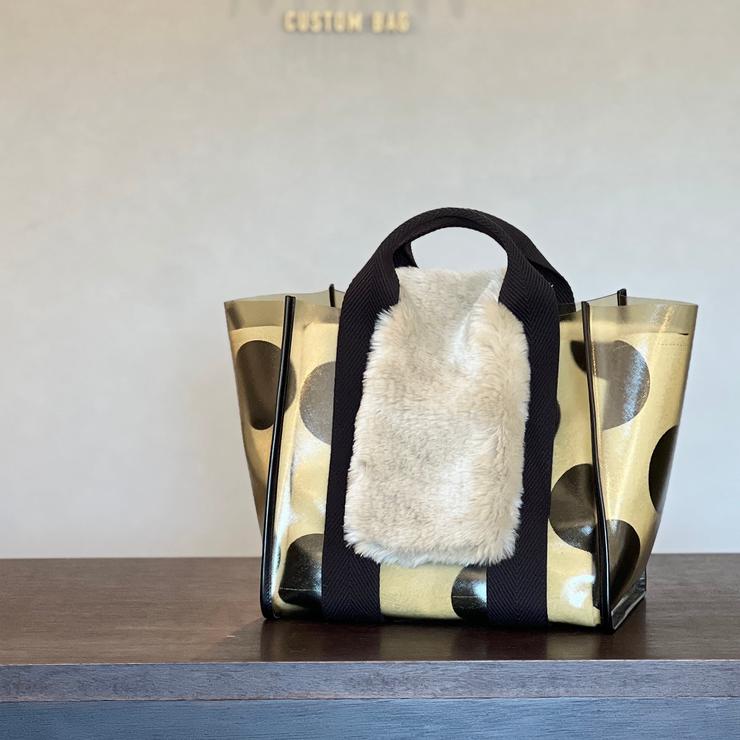 リボン かごバッグ ラドローブロンズ LUDLOW ストロー ベージュ×金
