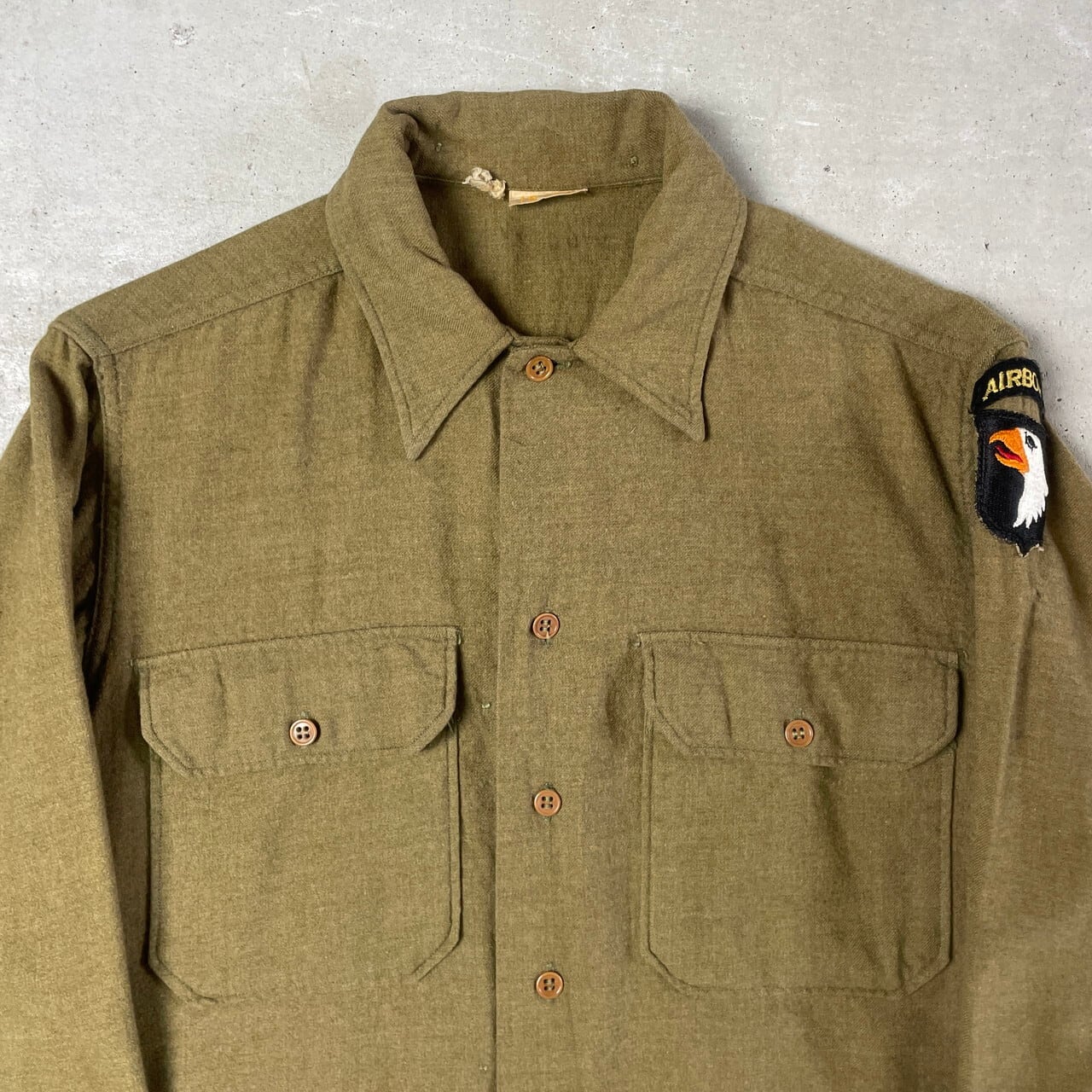 40年代 U.S.ARMY 米軍実品 ウール ミリタリーシャツ マスタードシャツ 