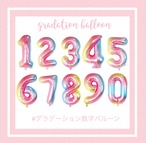 【グラデーション】数字バルーン　　　　　　　　　　　　　　　　　　　　　　誕生日の飾り、バルーン、かわいい輸入雑貨のお店　fam