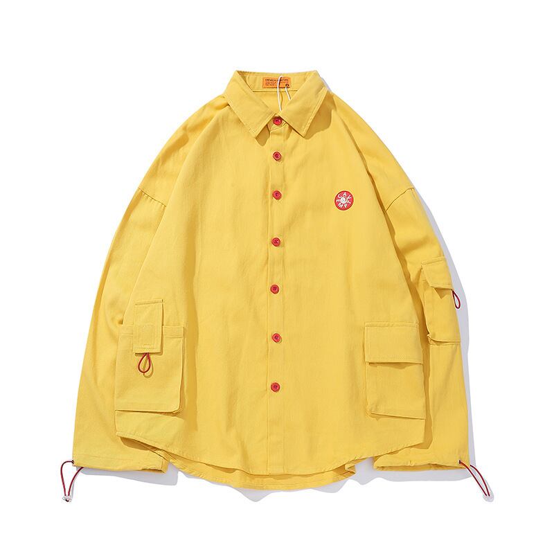 Yidaoヴィンテージ20秋の新しい特大テキストプリント長袖シャツメンズルーズトレンディカジュアルシャツ-アリババ ロング オータム 秋物 ビンテージ hip6-161151994409202