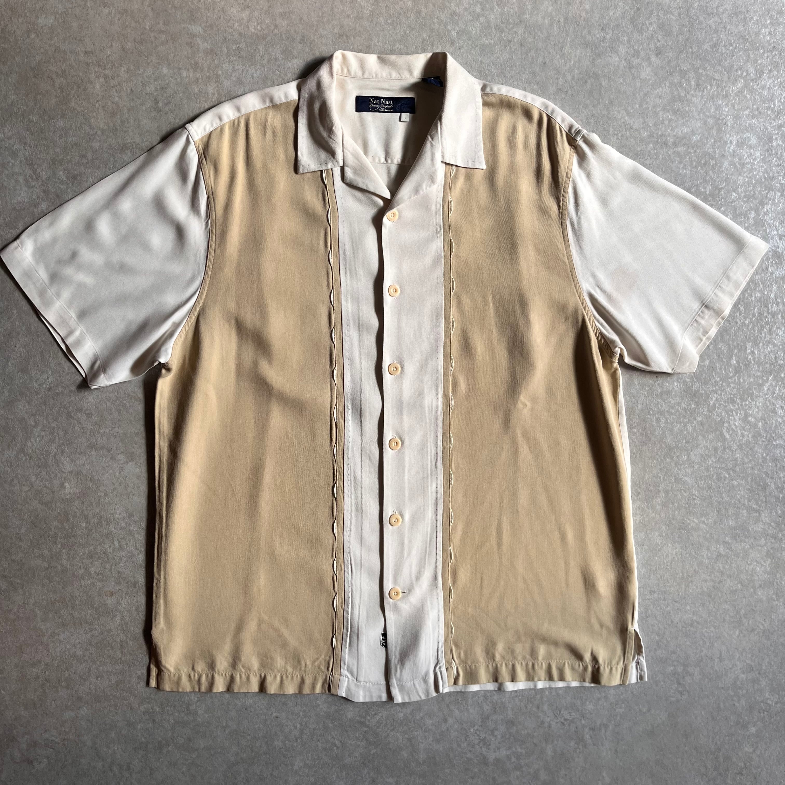 Nat Nast Two Tone S/S Silk Shirt L H020