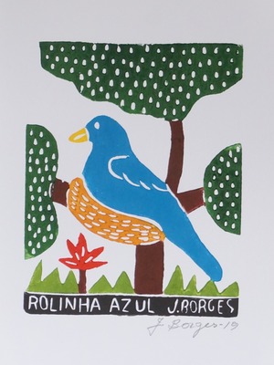 J.BORGES ジョタ・ボルジェス 木版画S　【ROLINHA AZUL】