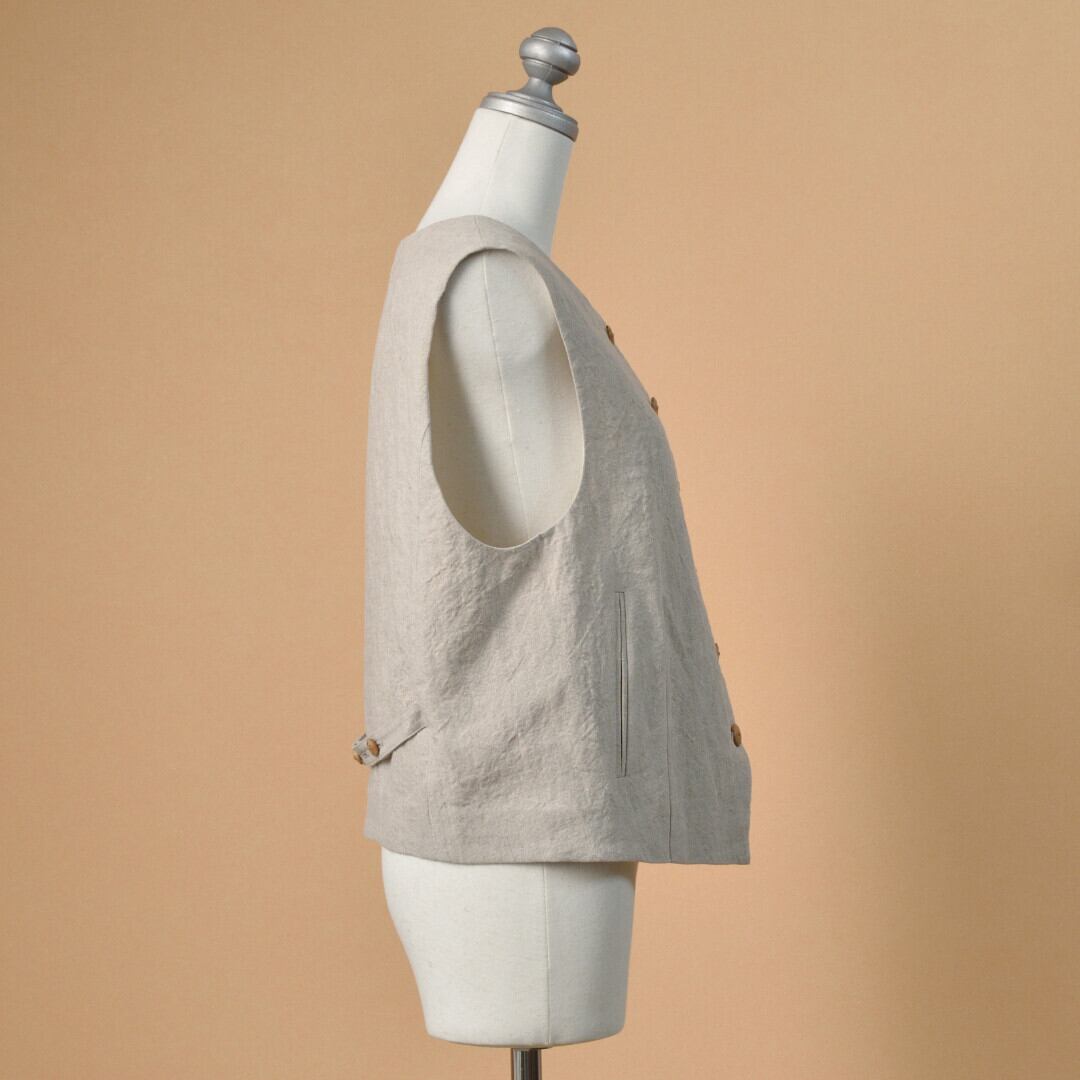 アトリエラフアトゥール　リネン　ベスト atelier Rough atour」blouse & vest。 | LEE