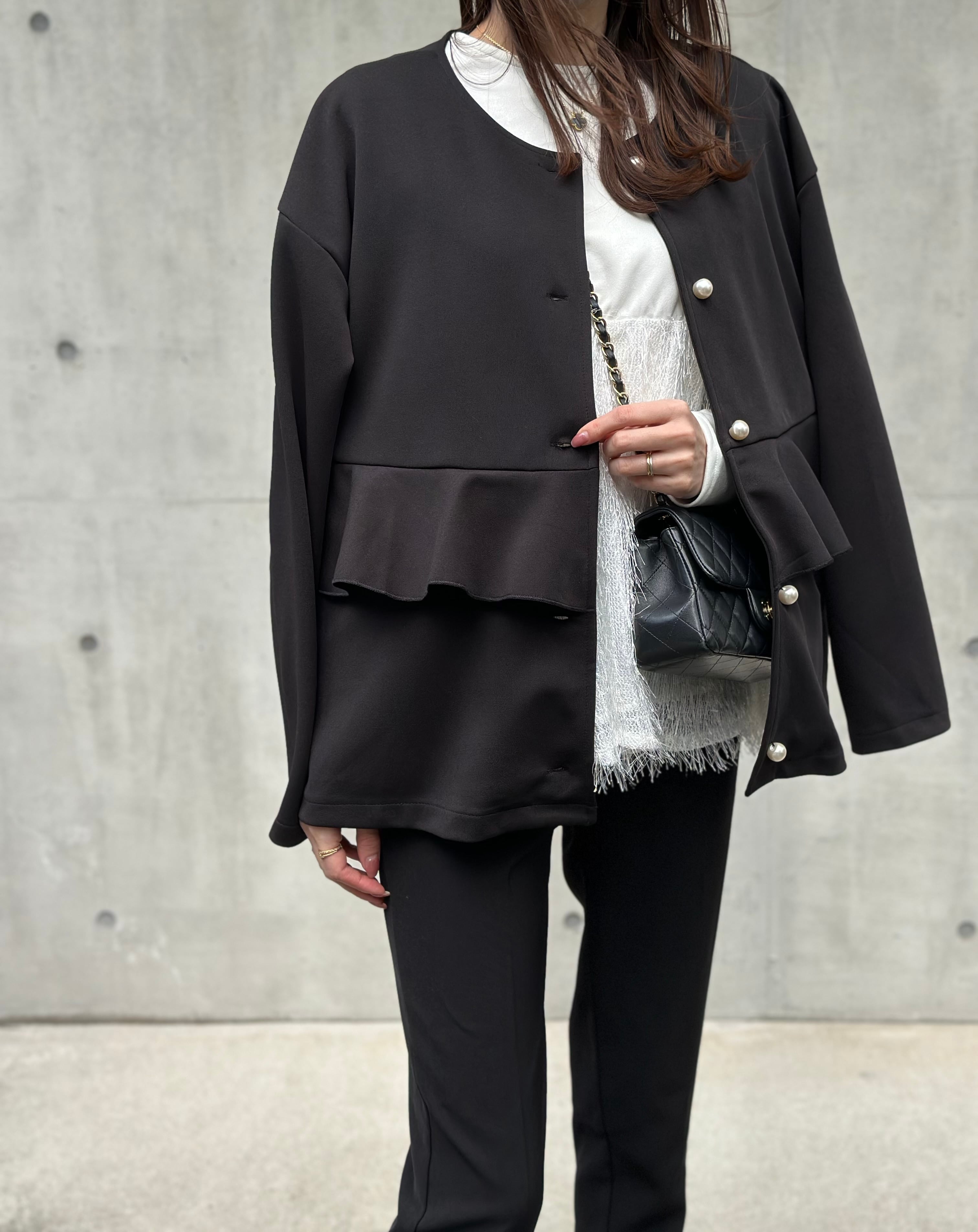 ◆数量限定即納◆フリルパールジャケット(ご注文から1-4営業日でお届け)